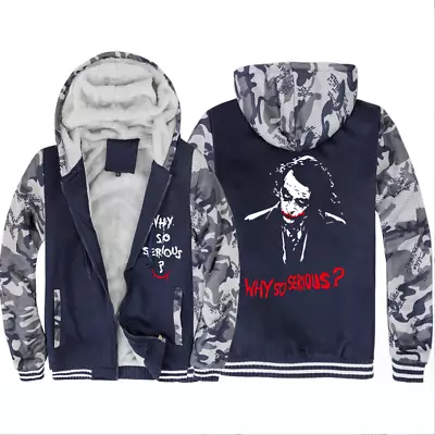 Buy Batman Joker Winter Thick Zipper Jacket Mens Fashion Fleece Warm Sweatshirts • 44.39£