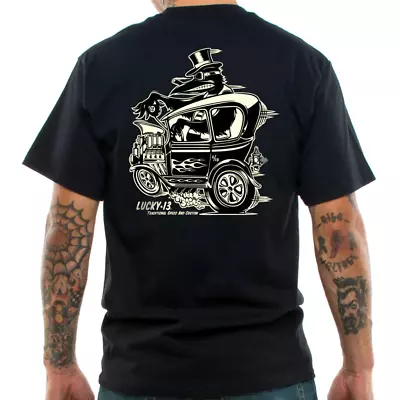 Buy Lucky 13 Custom Crow Men's T-Shirt Kustom Kulture Rockabilly Retro Hot Rod • 29.09£