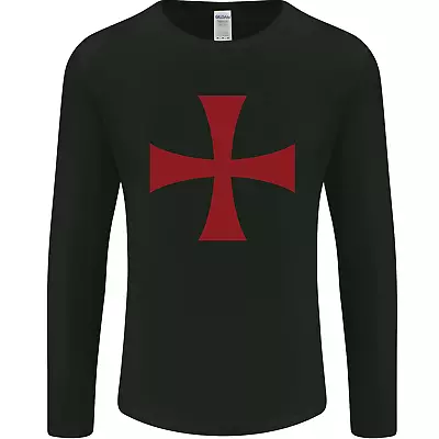 Buy Knights Templar Cross Fancy Dress Outfit Mens Long Sleeve T-Shirt • 11.99£