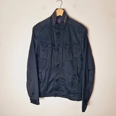 Buy Ted Baker Mens Jacket Size M (3) Black Overcoat Field Utility Chore Zip Hood • 27£