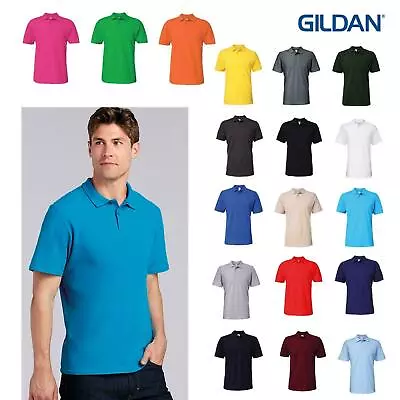 Buy GILDAN Softstyle Adult Unisex Double Pique Polo Short Sleeve Tops T-shirts • 8.90£