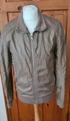 Buy Vanzeer Faux Leather Light Brown Bomber Jacket In Size XL • 9.99£