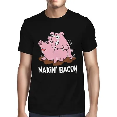 Buy 1Tee Mens Makin Bacon Pig T-Shirt • 7.99£