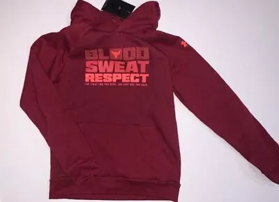 Buy NWT Under Armour Project Rock Fleece Boy's Large Blood Sweat Respect Hoodie • 20.36£