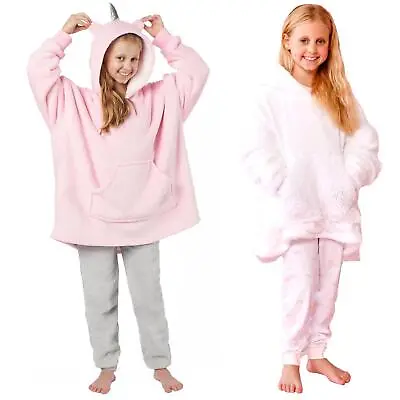 Buy Dreamscene Unicorn Hoodie Blanket Oversized Sherpa Fleece Kids Plush Soft Warm • 8.99£