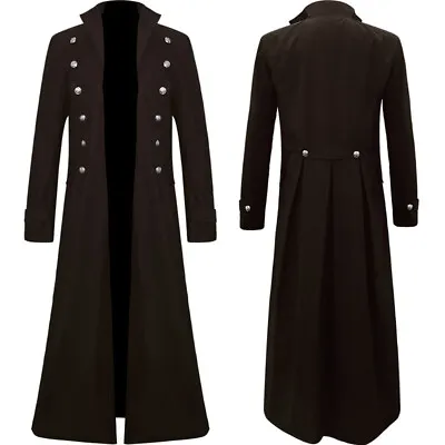 Buy Steampunk Retro Trench Coat Gothic Jacket Medieval Costume Men Carnival Coats • 21.99£