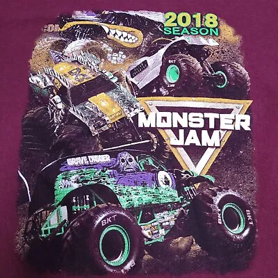 Buy Monster Jam Tour Grave Digger Mutt Max D 2018 Event Shirt Youth Large Truck USA • 11.82£