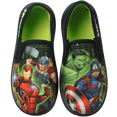 Buy Boys Official Marvel Avengers Iron Man Hulk Thor Hard Sole Novelty Slippers Size • 11.95£