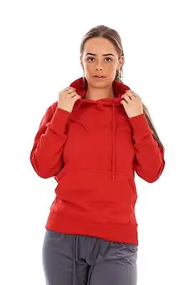 Buy Ladies Pullover Plain Hoodies Branded Pocket Hooded Fleece Top Sweatshirt • 9.99£