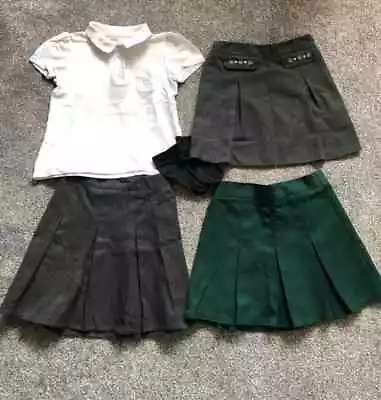 Buy Girl School Uniforms Bundle 3 4 Years Skirts Top Tshirt M&S Matalan George • 6.50£