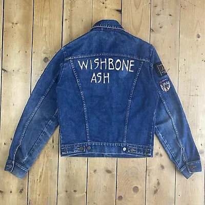 Buy Vintage Hand-Painted Wishbone Ash 70s Denim Jacket Size Medium. Whitesnake Patch • 39.99£