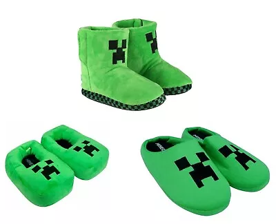Buy Minecraft Girls Boys Slippers / Boots / Mules Gaming Creeper Toddlers Shoe Gift • 8.39£