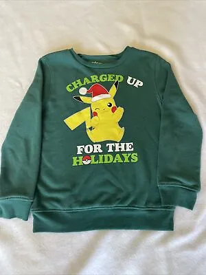 Buy Preowned Boys Pokemon Christmas Graphic Fleece Sweatshirt, Size M • 11.81£