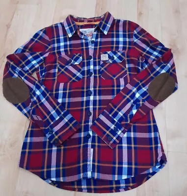 Buy Mens Superdry Red Plaid Check Lumberjack Twill Over Shirt Jacket Size Medium M • 16.99£