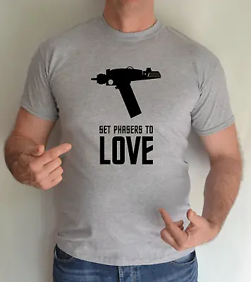 Buy Star Trek,set Phasers To Love,space, Scifi, T -shirt • 14.99£
