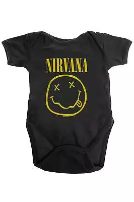 Buy Nirvana Yellow Grunge Smile Baby Grow • 13.99£