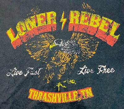 Buy Vintage T Shirt Loner Rebel Grunge Distressed Size Medium • 25.53£