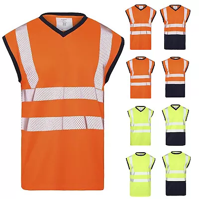 Buy Hi Viz Vest Shirt High Visibility Reflective Heat Tape Work Wear Safety Top • 13.99£