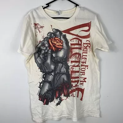 Buy Bullet For My Valentine T-Shirt   White 2009 Blood Heart Roses Tour Tee Size S K • 13.36£