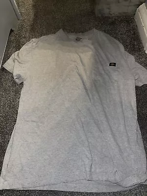 Buy Dickies Pocket Short Sleeve T-Shirt Cotton Grey T-Shirt Mens Large • 9.99£