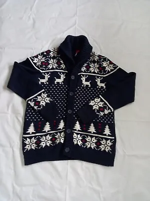 Buy Christmas Knitted Cardigan, Button-up, Eur L, H&M Pit To Pit 23 Inches  _ • 15.99£