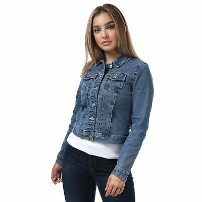 Buy Women's Only Wonder Life Regular Fit Button Up Denim Jacket In Blue • 14.99£