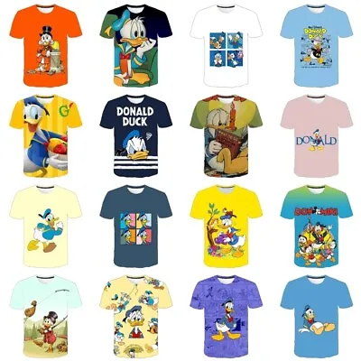 Buy Kids Boys Girls 3D Donald Duck Casual Short Sleeve T-Shirt Tee Pullover Top Gift • 6.98£