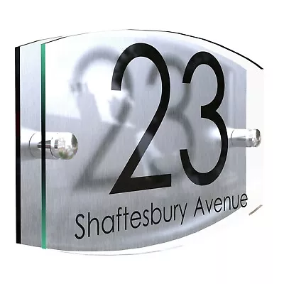 Buy Contemporary House Sign Plaque Door Number 1 - 999 Personalised Name Plate • 6.99£