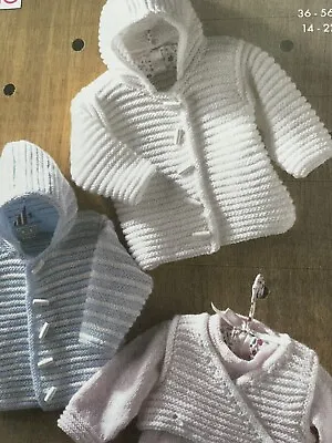 Buy Baby/childs Easy Hooded Jacket Dk Knitting Pattern 14”-22” • 1.95£