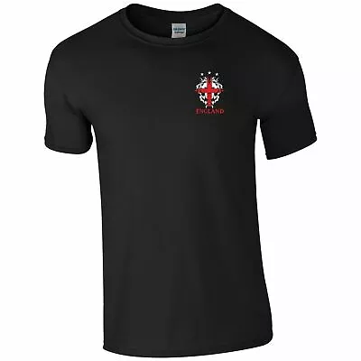 Buy England Football T Shirt Pocket Three Lions Flag Barmy Army Gift Kids Tee Top • 9.19£