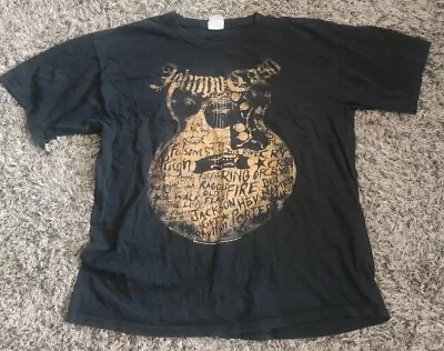 Buy Johnny Cash Guitar Lyrics T Shirt Large • 5£