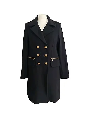 Buy Gerard Darel Womens Black Double-Breasted Wool Blend Peacoat Jacket. UK 10/EU 38 • 90£