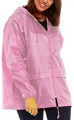Buy Plain Rain Coat Showerproof Kagoule Jacket Lightweight Adults Kagool Water Proof • 10.75£