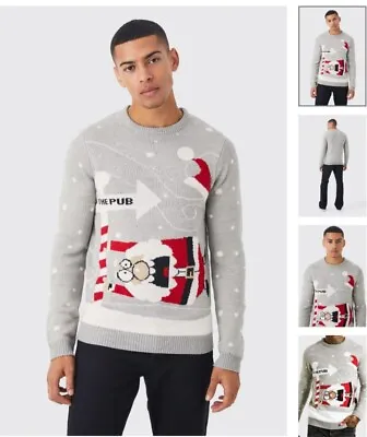 Buy Mens Funny Novelty To The Pub Christmas Jumper Size Large Xmas New • 15£