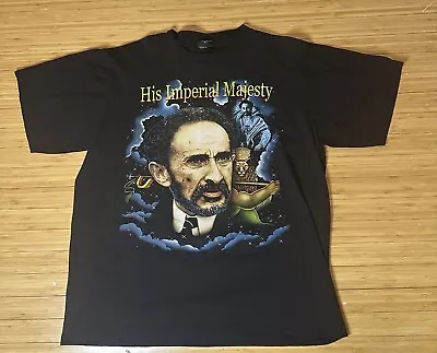 Buy Vintage His Imperial Majesty Emperor Haile Selassie Double Sided T-shirt Size XL • 61.73£