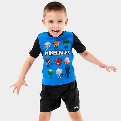 Buy Minecraft Pyjamas | Kids Minecraft PJs | Gaming Pyjama Set | Boys Short Pyjamas • 17.99£