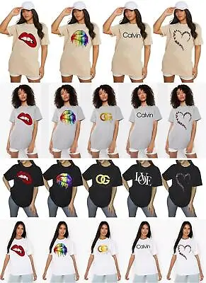 Buy Womens T Shirt Ladies Oversized Baggy Fit Short Sleeve Slogan T-shirt Tee Tops • 9.99£