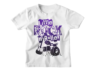 Buy Rock Baby T-Shirt  Little Rock 'N Roller  Tee Music Guitar Drums • 10.95£