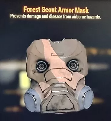 Buy Fallout76 Ps4/5 Ultra Rare Apparel Forest Scout Armor Mask • 10£