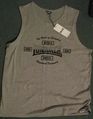 Buy LONSDALE Men’s New Grey Vest Tank Top Sleeveless T-Shirt Size XL NEW WITH TAG • 10.99£