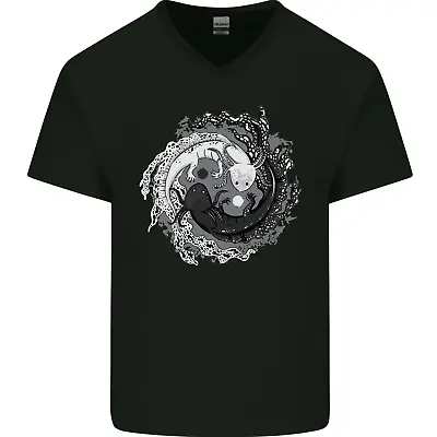 Buy Axolotl Yin Yang Mens V-Neck Cotton T-Shirt • 9.99£