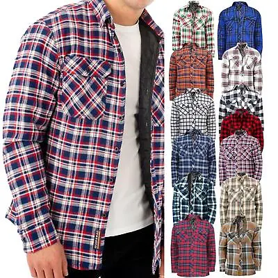 Buy Mens Padded Quilted Thermal Fleece Lined Shirt Lumberjack Jacket Flannel Warm • 16.99£