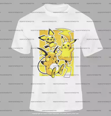 Buy Anime Electric   Evolution T-shirt Nerdy Gamer Clothing Kids/Adults Unisex White • 15£