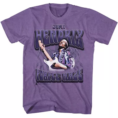 Buy Jimi Hendrix Purple Haze Lightning Men's T Shirt Rock Band Music Merch • 44.16£
