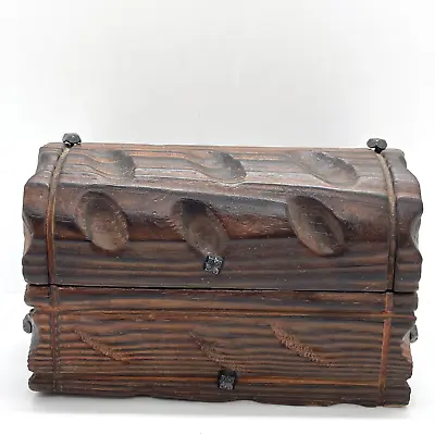 Buy Vintage Wood Wooden Gothic Style Pirate Chest Studded Storage Jewellery Box • 16.99£