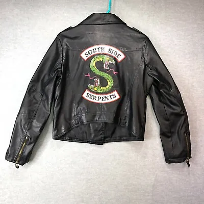 Buy SHEN-XUAN South Side Serpents Motorcycle Jacket Faux Leather Black Womens Large • 21.21£