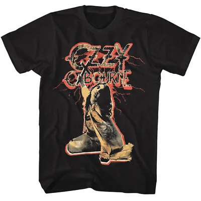 Buy Ozzy Osbourne Holding Cross Red Lightning Men's T Shirt Metal Band Merch • 48.82£