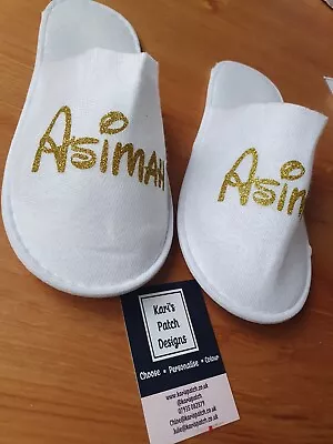 Buy Personalised Name Occasion Slippers - Choose Your Glitter Colour • 4.50£