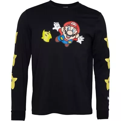 Buy PUMA Shirt Mens Medium Black Super Mario Galaxy  Crew Neck Long Sleeve BNWT • 19.54£