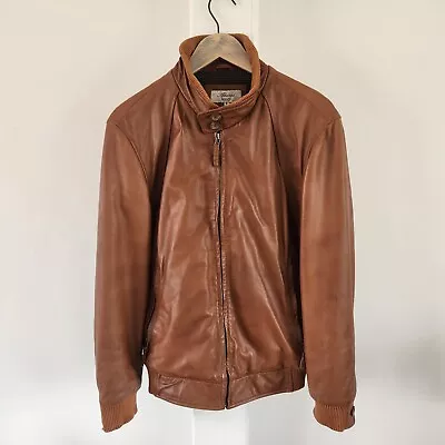 Buy Ashwood Luxury Tan Leather Fitted Biker Style Jacket Bomber Small British Made  • 39.99£